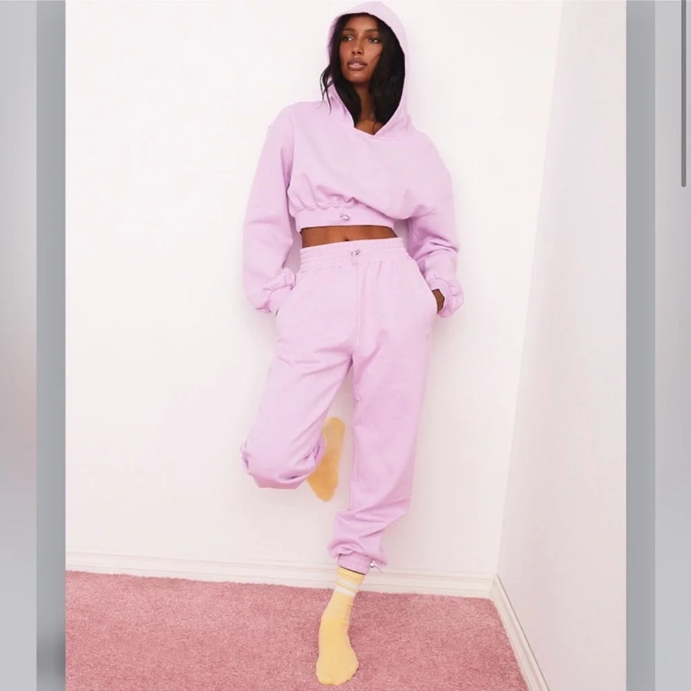 For Love & Lemons Josie Pink/Purple Jogger Sweatpants Lounge Small - Picture 2 of 15